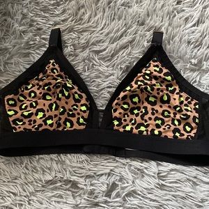 No Boundaries black, tan, and neon green bra top. NEVER WORN!!